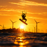 Kitesurfista-ao-por-do-sol-no-parque-eolico